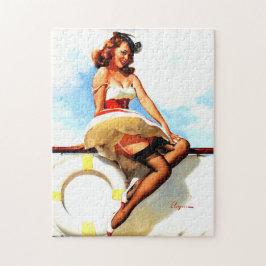 Vintag Sailor Nautical Button Up Girl Puzzle