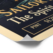 Vintag Sailor's Cask Bourbon Werbeplakat Poster (Ecke)