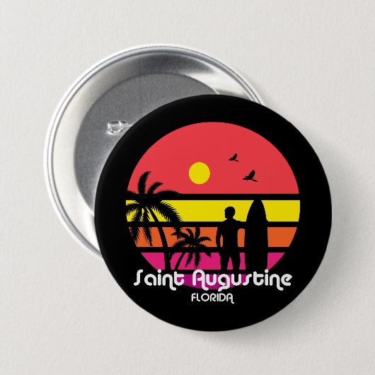 Vintag Saint Augustine Florida Button (Vorne & Hinten)
