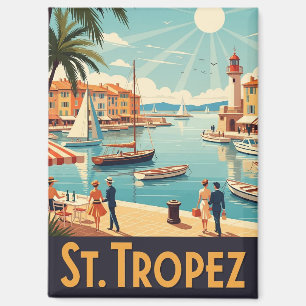 Vintag Saint-Tropez Frankreich Reisen Magnet