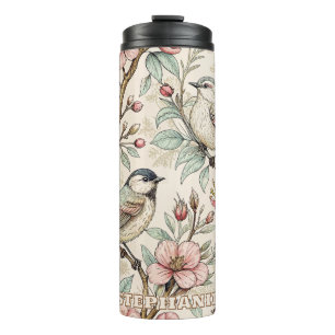 Vintag Sakura Cherry Blossom & Bird Ästhetik 2 Thermosbecher