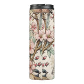 Vintag Sakura Cherry Blossom & Bird Ästhetik 2 Thermosbecher (Rückseite)