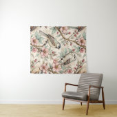 Vintag Sakura Cherry Blossom & Bird Ästhetik 2 Wandteppich (Beispiel (Horizontal))