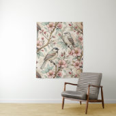 Vintag Sakura Cherry Blossom & Bird Ästhetik 2 Wandteppich (Beispiel)