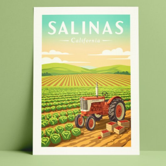 Vintag Salinas California Postkarte