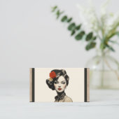 Vintag Salon Beauty Friseur Parlor Kosmetik Visitenkarte (Stehend Vorderseite)