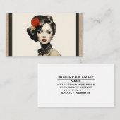 Vintag Salon Beauty Friseur Parlor Kosmetik Visitenkarte (Vorne/Hinten)