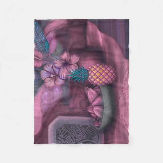 Vintag Samoan - Hawaiianische Still Life Fine Art Fleecedecke (Vorderseite)