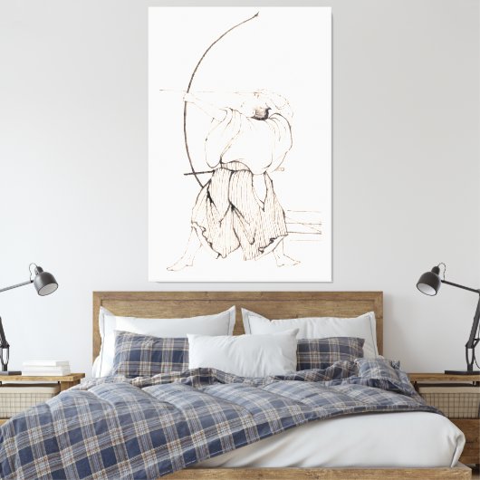 Vintag Samurai Archer Leinwanddruck (Insitu (Schlafzimmer))