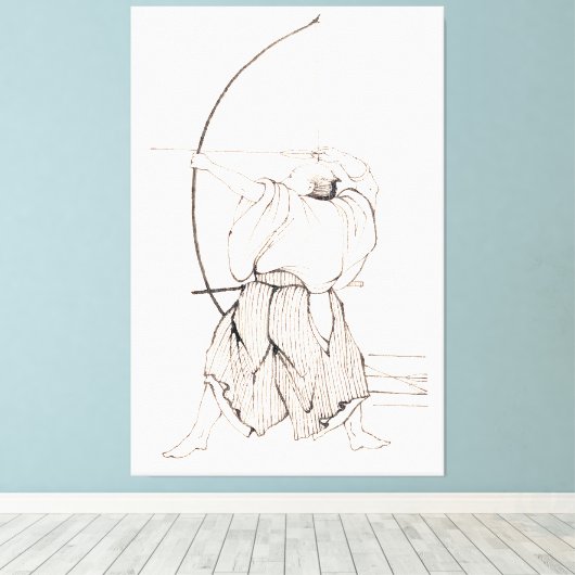 Vintag Samurai Archer Leinwanddruck (Insitu (Holzboden))