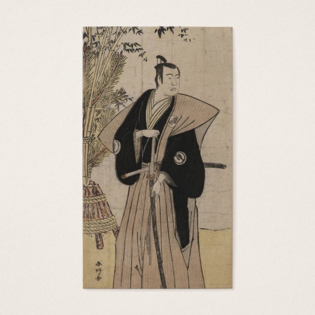 Vintag Samurai mit Bambus um 1700 (Vorderseite)