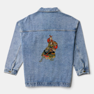 Vintag Samurai Warrior Asian Art Jeansjacke