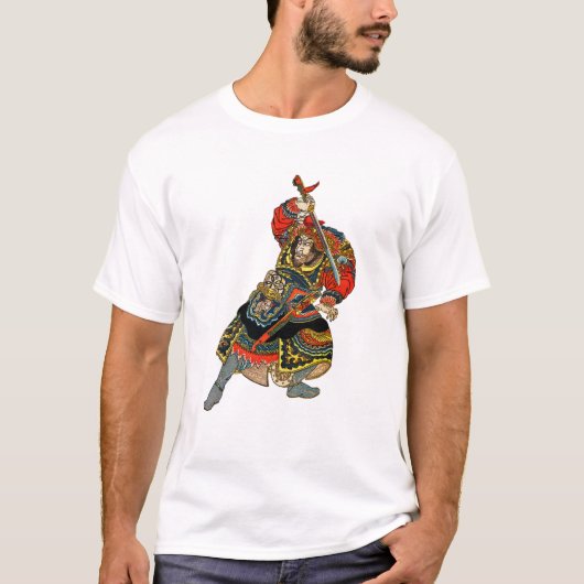Vintag Samurai Warrior Asian Art T-Shirt (Vorderseite)