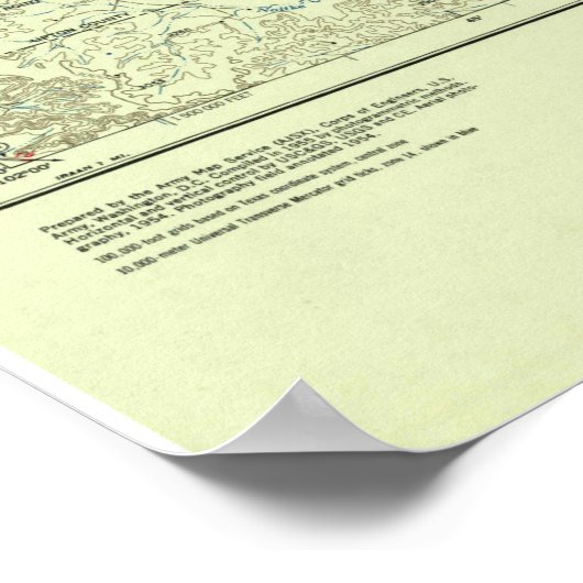 Vintag San Angelo TX Topo Poster (Ecke)