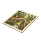 Vintag San Antonio Texas Fliese (Seite)