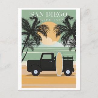 Vintag San Diego California Beach Travel Postkarte