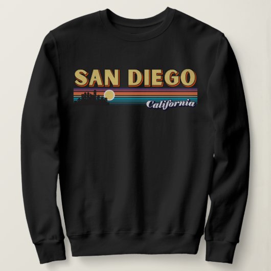 Vintag San Diego California Retro Sonnenuntergang Sweatshirt (Design vorne)