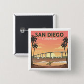 Vintag San Diego Kalifornien Button (Vorne & Hinten)