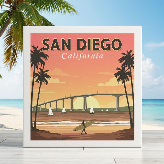 Vintag San Diego Kalifornien Fliese