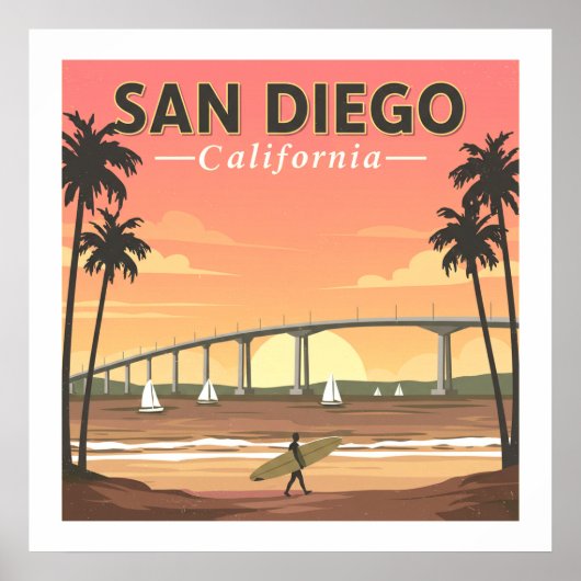 Vintag San Diego Kalifornien Poster (Vorne)