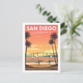 Vintag San Diego Kalifornien Postkarte (Stehend Vorderseite)
