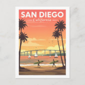 Vintag San Diego Kalifornien Postkarte (Vorderseite)