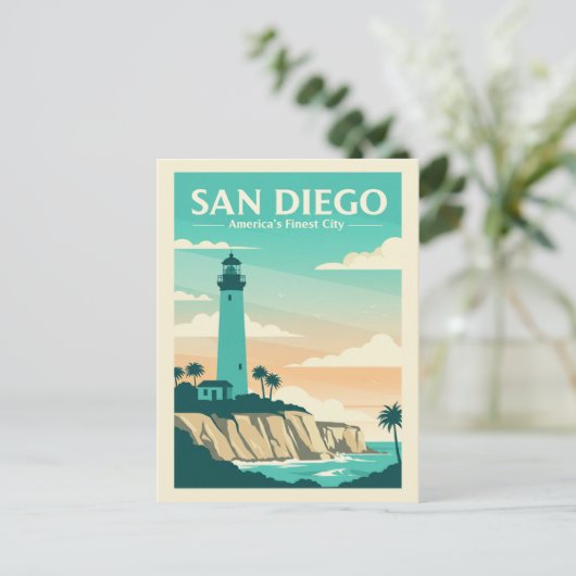 Vintag San Diego Postkarte (Stehend Vorderseite)