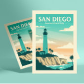 Vintag San Diego Postkarte