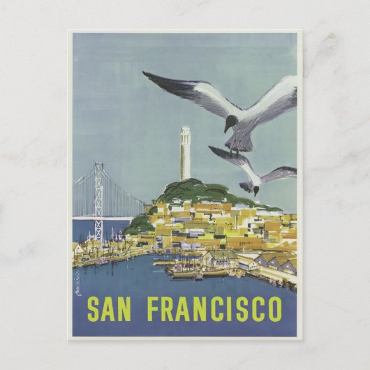 Vintag San Francisco California Coit Tower Postkarte (Vorderseite)