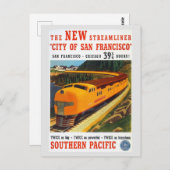 Vintag San Francisco Chicago Travel Postkarte (Vorne/Hinten)