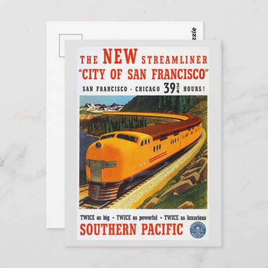 Vintag San Francisco Chicago Travel Postkarte (Vorne/Hinten)
