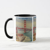 Vintag San Francisco: Golden Gate Bridge Travel Tasse (Links)