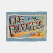 Vintag San Francisco Greeting Fleecedecke (Vorderseite (Horizontal))