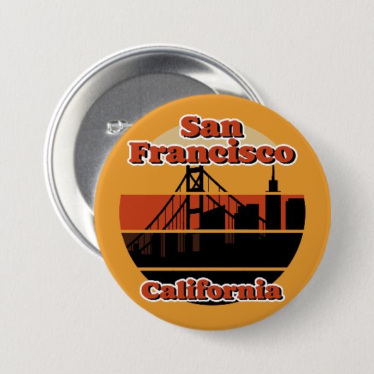 Vintag San Francisco Kalifornien Button (Vorne & Hinten)