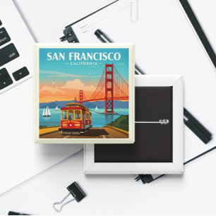 Vintag San Francisco Kalifornien Button