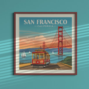 Vintag San Francisco Kalifornien Poster