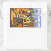 Vintag San Francisco Rechteckiger Aufkleber (Tasche)