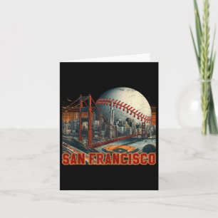 Vintag San Francisco Skyline Gameday Retro Baseba Karte