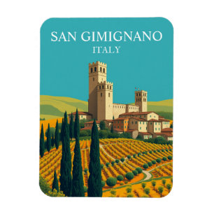 Vintag San Gimignano Italien Towers Magnet