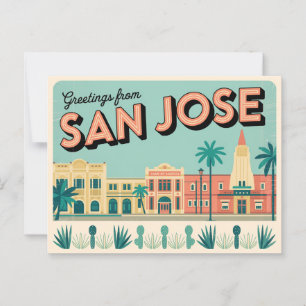Vintag San José Postkarte   Grüße aus