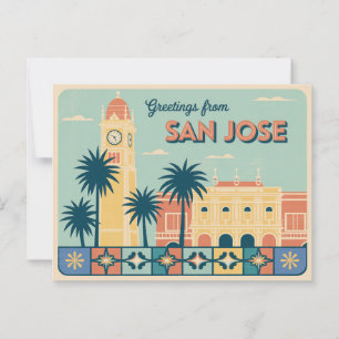 Vintag San José Postkarte   Grüße aus