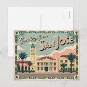 Vintag San José Postkarte | Grüße aus (Vorne/Hinten)