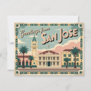 Vintag San José Postkarte   Grüße aus