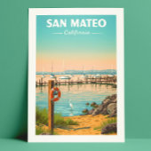 Vintag San Mateo California Postkarte