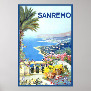 Vintag San Remo Italien - Europa Reiseplakat Poster