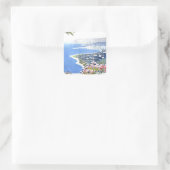 Vintag San Remo Italien Reisen Quadratischer Aufkleber (Tasche)