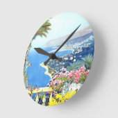 Vintag San Remo Italien Reisen Runde Wanduhr (Winkel)