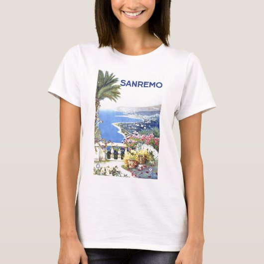 Vintag San Remo Italien Reisen T-Shirt (Vorderseite)
