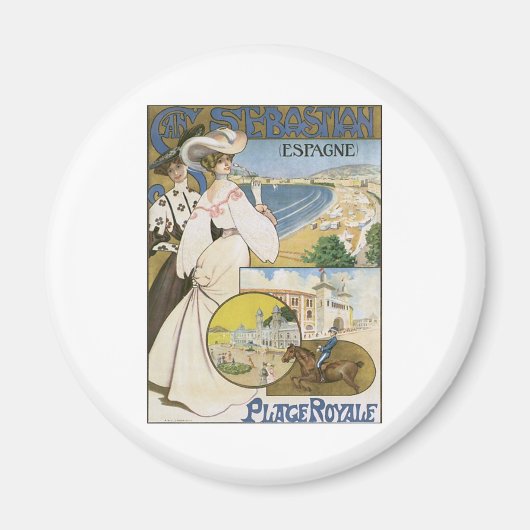 Vintag San Sebastian Spanien Magnet (Vorne)
