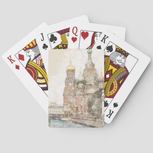 Vintag Sankt-Petersburg, Russland Spielkarten (Rückseite)